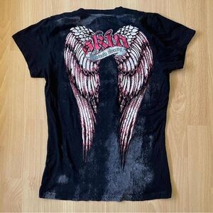 vintage black skin industries top!! great condition!